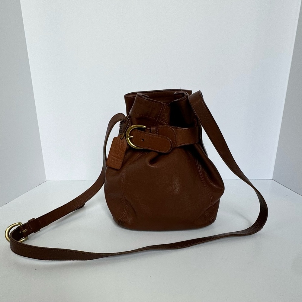 COACH  Bucket Bag- Authentic & Vintage Mini Shoulder Drawstring, Leather, Brown